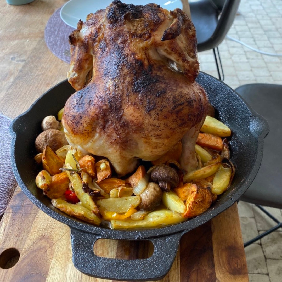 beer can chicken op de bbq